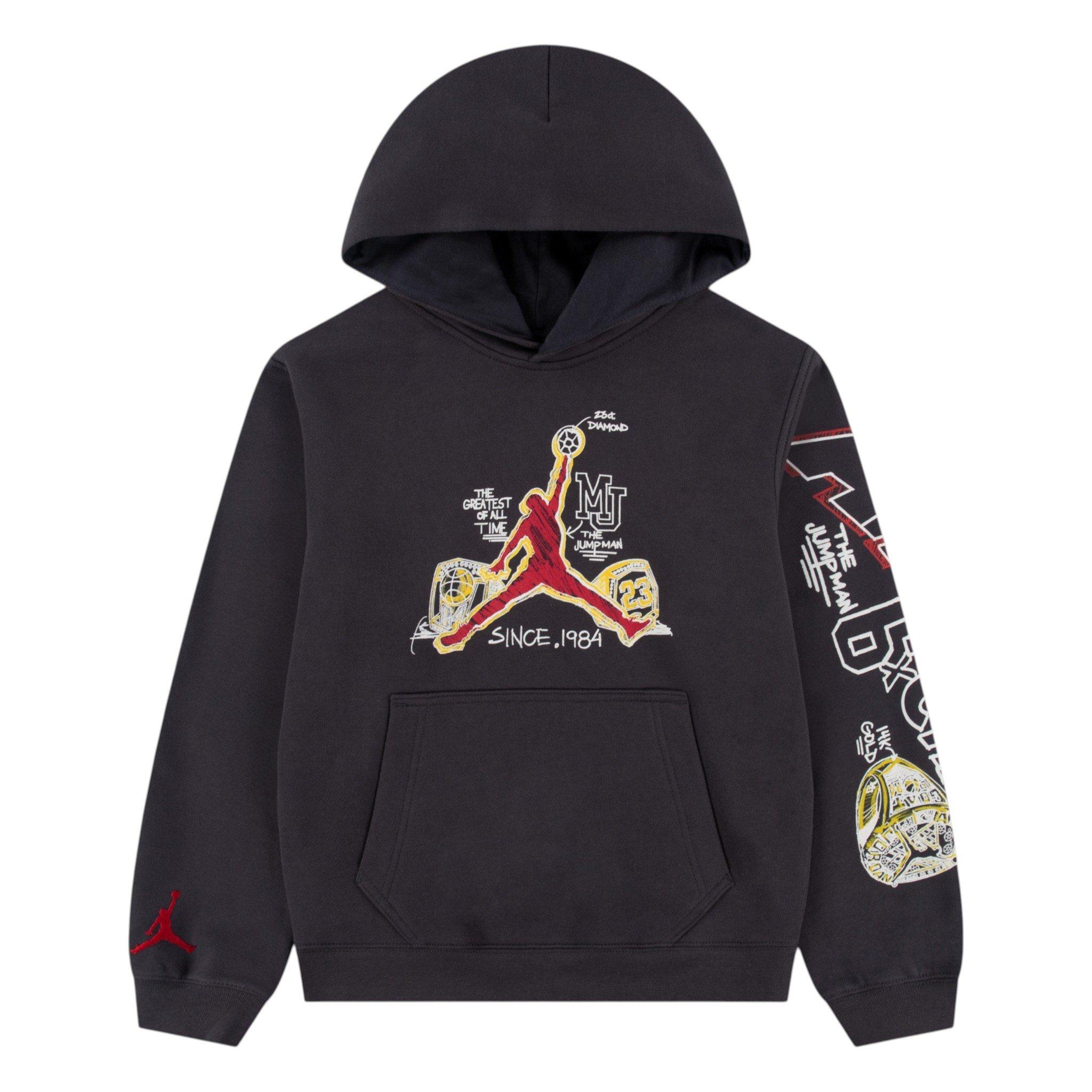 Jordan Big Boys' Bling Ring Hoodie - CHARCOAL